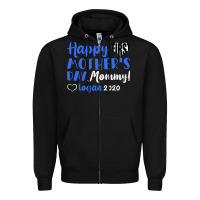 Black happy first mother's day mommy! logan 2020 Zipper Hoodie - Bettercallsaul