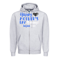 Heather Grey happy first mother's day mommy! logan 2020 Zipper Hoodie - Bettercallsaul