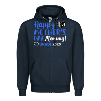 Navy happy first mother's day mommy! logan 2020 Zipper Hoodie - Bettercallsaul