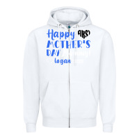 White happy first mother's day mommy! logan 2020 Zipper Hoodie - Bettercallsaul