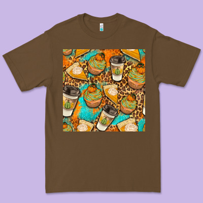 Autumn Cupcakes Seamless Pattern Premium Tee Designed By Bundleandbundleshop