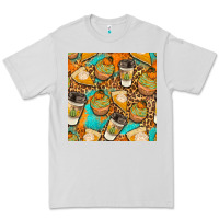Dove Grey autumn cupcakes seamless pattern Premium Tee - BundleAndBundleShop