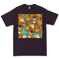 Plum autumn cupcakes seamless pattern Premium Tee - BundleAndBundleShop