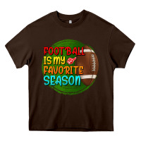 Chocolate Brown football is my favorite season Heavy Core Tee - BundleAndBundleShop