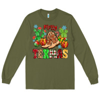 Army Green Merry Texmas Long Sleeve Tee - MaliasSmallBusiness