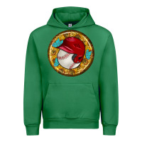 Emerald baseball with sunflower round earrings Urban Hoodie - BundleAndBundleShop