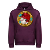 Mauve Wine baseball with sunflower round earrings Urban Hoodie - BundleAndBundleShop