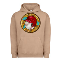 Pigment Burro baseball with sunflower round earrings Urban Hoodie - BundleAndBundleShop