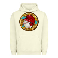 Pigment Pistachio baseball with sunflower round earrings Urban Hoodie - BundleAndBundleShop
