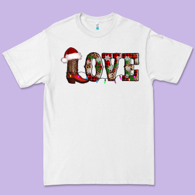 Love Christmas Boots Premium Tee Designed By Adodesignshop