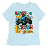 Baby Blue ready to school crush 1st grade Ladies Tee - AdoDesignShop