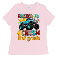 Bubblegum Pink ready to school crush 1st grade Ladies Tee - AdoDesignShop