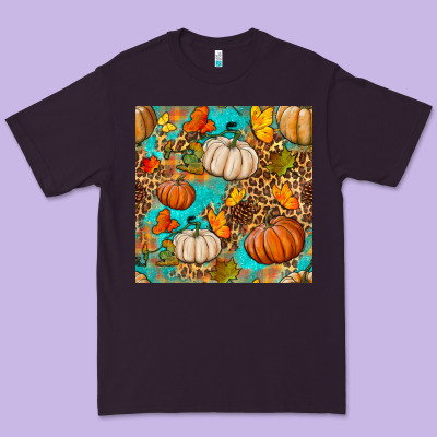Fall Pumpkin Seamless Pattern Premium Tee Designed By Bundleandbundleshop