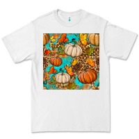 White fall pumpkin seamless pattern Premium Tee - BundleAndBundleShop