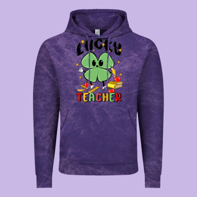 Lucky Teacher Vintage Hoodie Designed By Maliassmallbusiness
