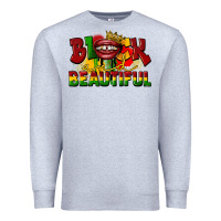 Heather Grey black and beautiful Premium Sweatshirt - CowGirlArtShop