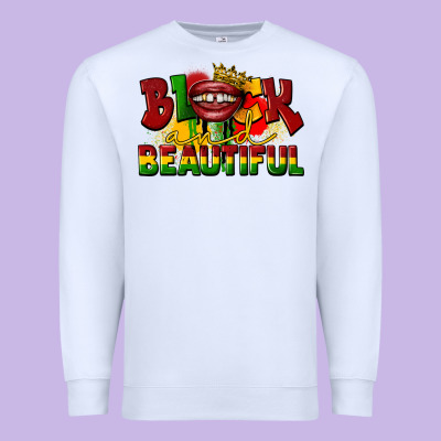 Black And Beautiful Premium Sweatshirt Designed By Cowgirlartshop