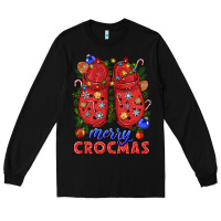 Black Merry crocmas Long Sleeve Tee - NancyCooperArtShop