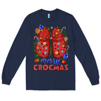 Navy Merry crocmas Long Sleeve Tee - NancyCooperArtShop
