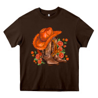 Chocolate Brown orange  cowgirl  and roses Heavy Core Tee - AdoDesignShop