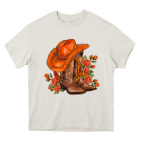 Cream orange  cowgirl  and roses Heavy Core Tee - AdoDesignShop