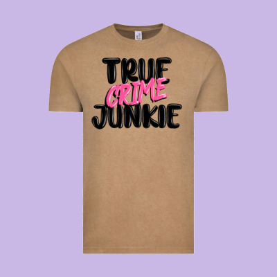 True Crime Junkie Vintage Tee Designed By Maliassmallbusiness