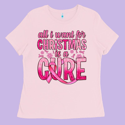 All I Want For Christmas Is A Cure Ladies Tee Designed By Jahusdesignshop