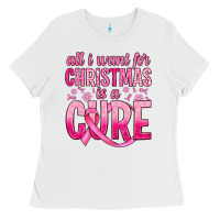 White all i want for christmas is a cure Ladies Tee - JahusDesignShop