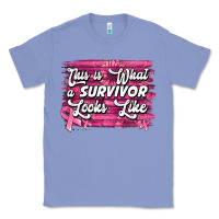 Colony Blue This is what a survivor looks like Breast Cancer Classic Tee - NancyCooperArtShop