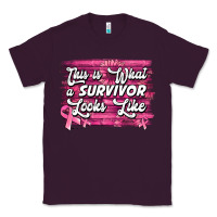 Plum This is what a survivor looks like Breast Cancer Classic Tee - NancyCooperArtShop
