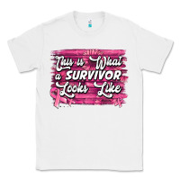 White This is what a survivor looks like Breast Cancer Classic Tee - NancyCooperArtShop