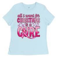 Baby Blue all i want for christmas is a cure Ladies Tee - JahusDesignShop