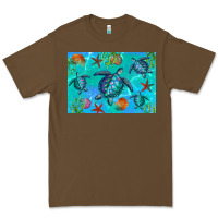 Cacao Turtle Seashells Starfish Premium Tee - Artiststas