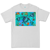 Dove Grey Turtle Seashells Starfish Premium Tee - Artiststas