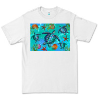 White Turtle Seashells Starfish Premium Tee - Artiststas