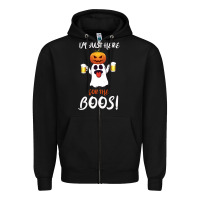 Black I'm Just Here For The Boos Zipper Hoodie - Bettercallsaul