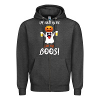 Charcoal Heather I'm Just Here For The Boos Zipper Hoodie - Bettercallsaul