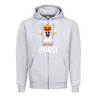 Heather Grey I'm Just Here For The Boos Zipper Hoodie - Bettercallsaul