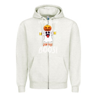 Oatmeal Heather I'm Just Here For The Boos Zipper Hoodie - Bettercallsaul