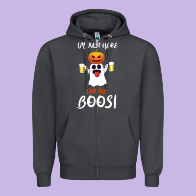 I'm Just Here For The Boos Zipper Hoodie Designed By Bettercallsaul