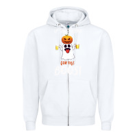 White I'm Just Here For The Boos Zipper Hoodie - Bettercallsaul