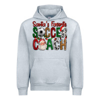 Heather Grey Santa's Favorite Soccer Coach For Christmas Urban Hoodie - FaDigitalArtStudio