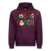 Mauve Wine Santa's Favorite Soccer Coach For Christmas Urban Hoodie - FaDigitalArtStudio
