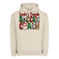 Pigment French Oak Santa's Favorite Soccer Coach For Christmas Urban Hoodie - FaDigitalArtStudio