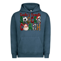 Pigment Midnight Navy Santa's Favorite Soccer Coach For Christmas Urban Hoodie - FaDigitalArtStudio