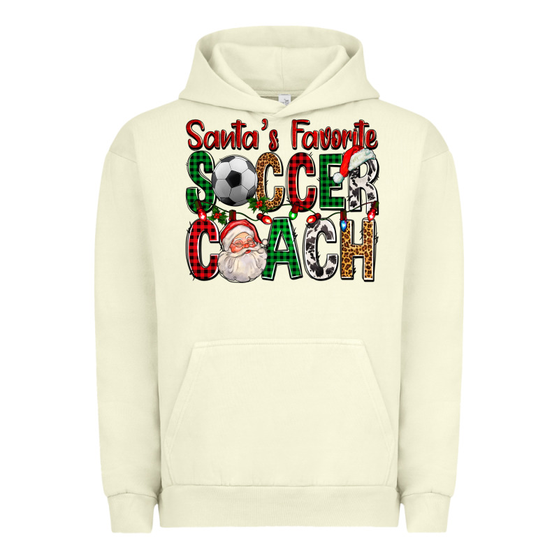 Santa's Favorite Soccer Coach For Christmas Urban Hoodie by FaDigitalArtStudio | Teevron