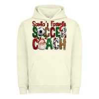 Pigment Pistachio Santa's Favorite Soccer Coach For Christmas Urban Hoodie - FaDigitalArtStudio