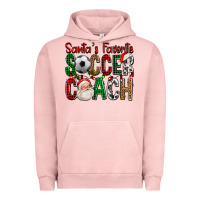 Pigment Salmon Santa's Favorite Soccer Coach For Christmas Urban Hoodie - FaDigitalArtStudio