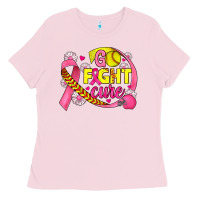 Bubblegum Pink breast cancer go fight cure softball Ladies Tee - JahusDesignShop