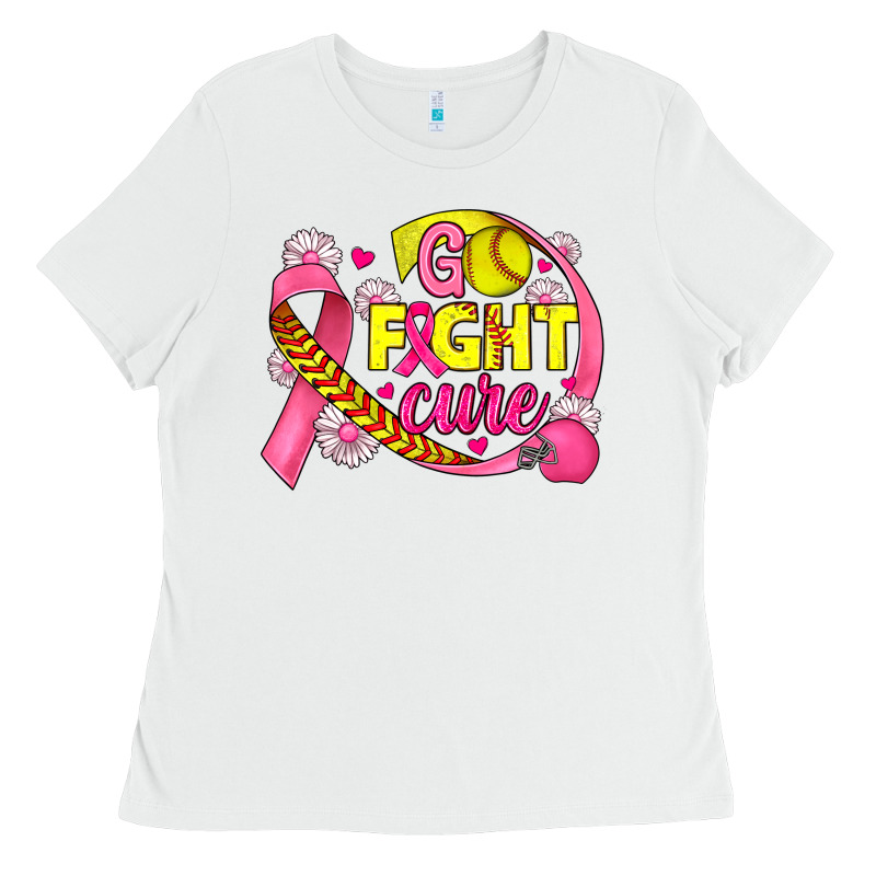 Breast Cancer Go Fight Cure Softball Ladies Tee by JahusDesignShop | Teevron